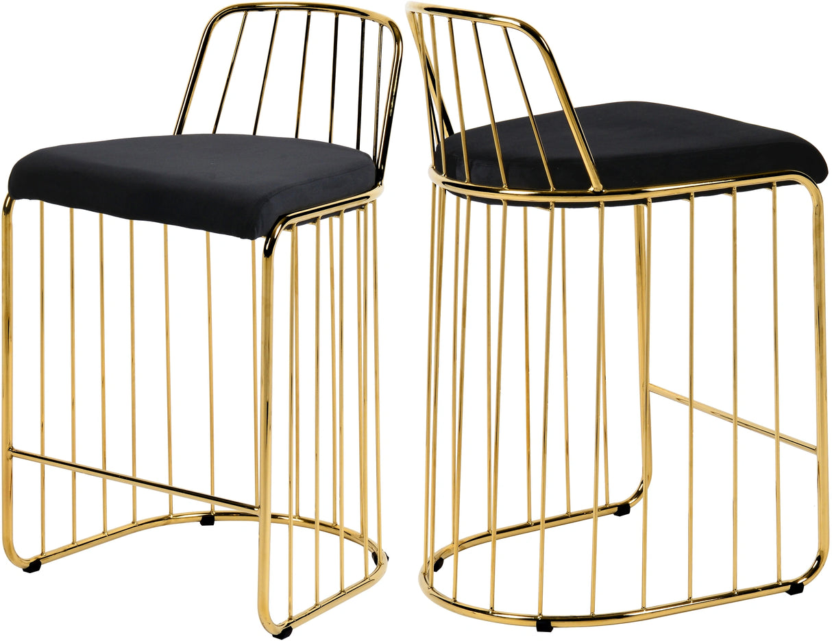 Gio Black Velvet Stool
