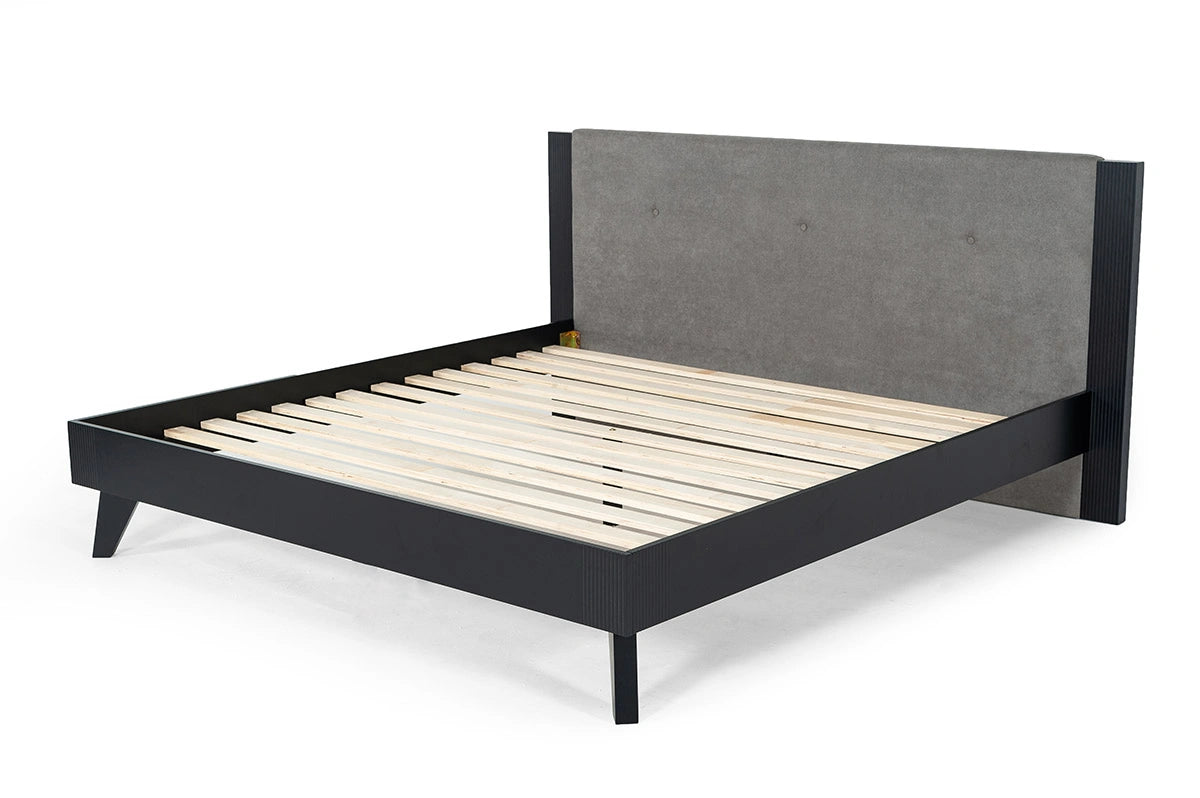 Panther Contemporary Grey & Black Bed