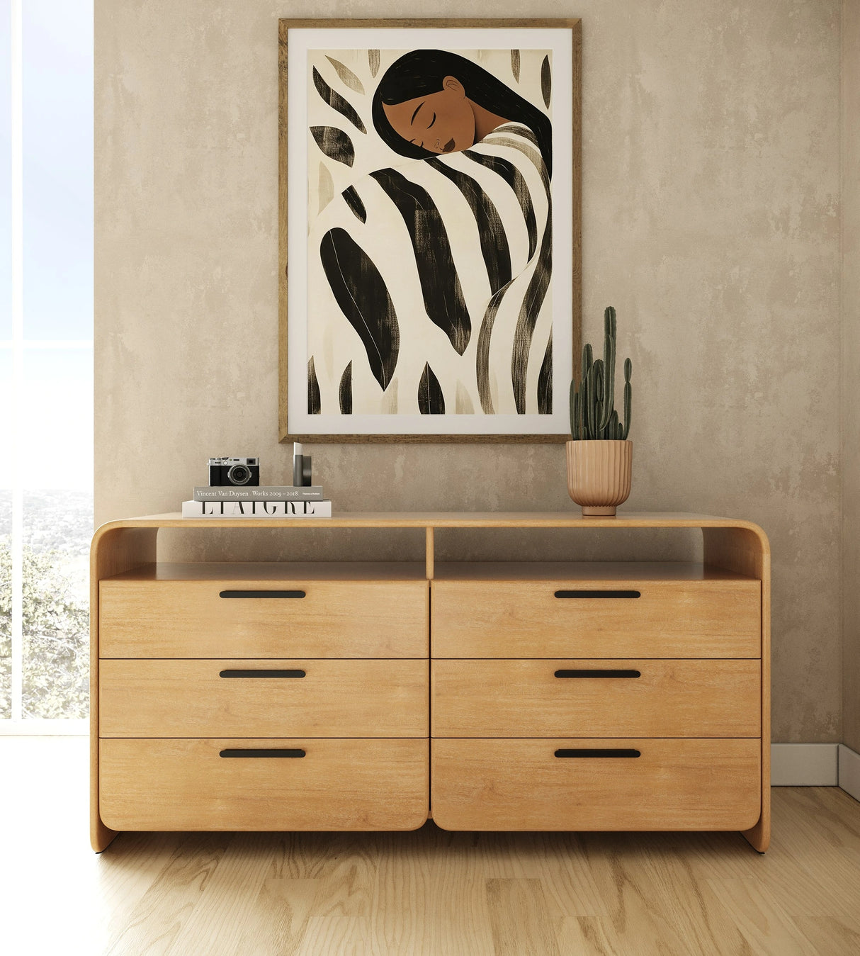Dresden - Modern Natural Acacia 2-Drawer Nightstand Bedroom Set