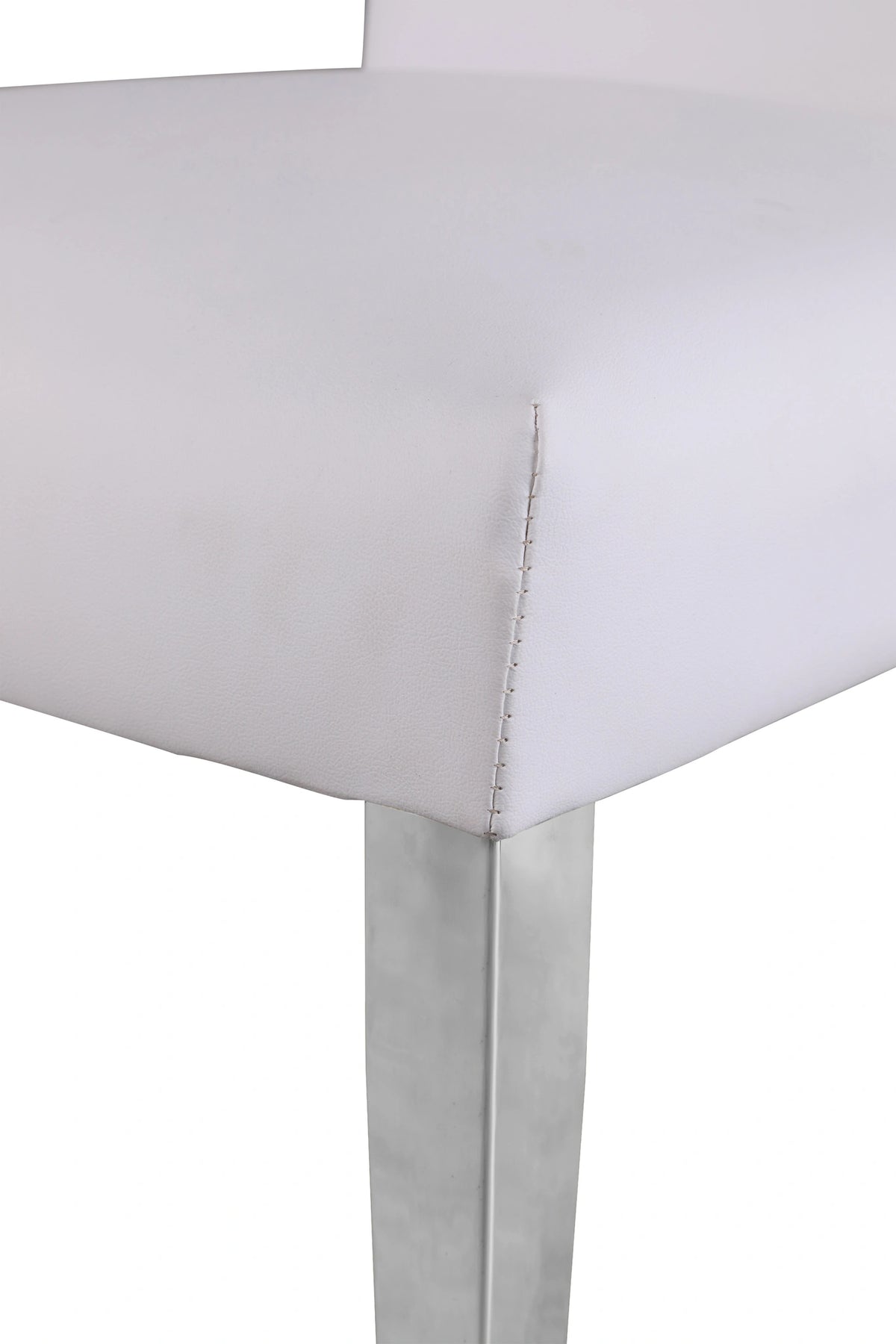 Porsha White Faux Leather Dining Chair