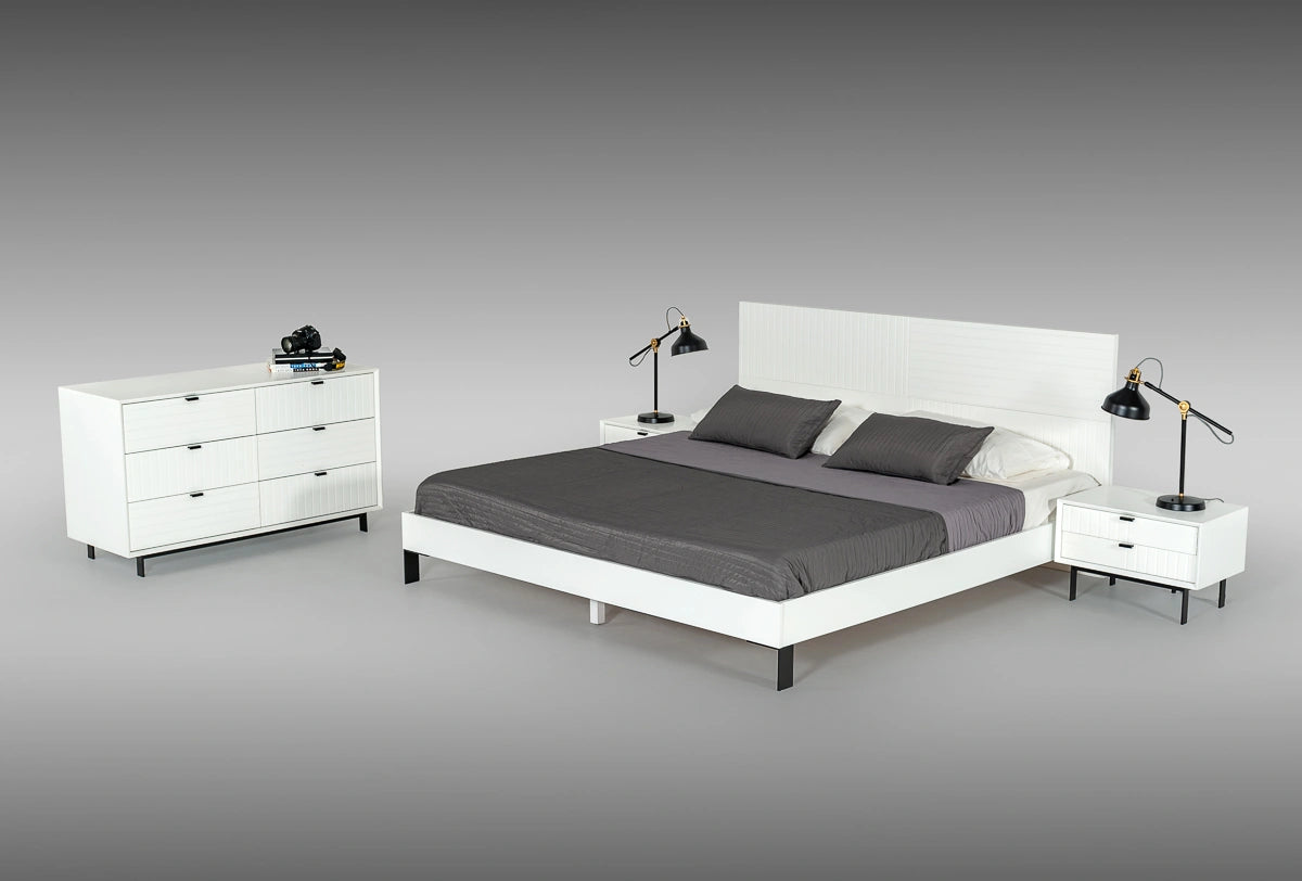 Valencia Contemporary White Bed