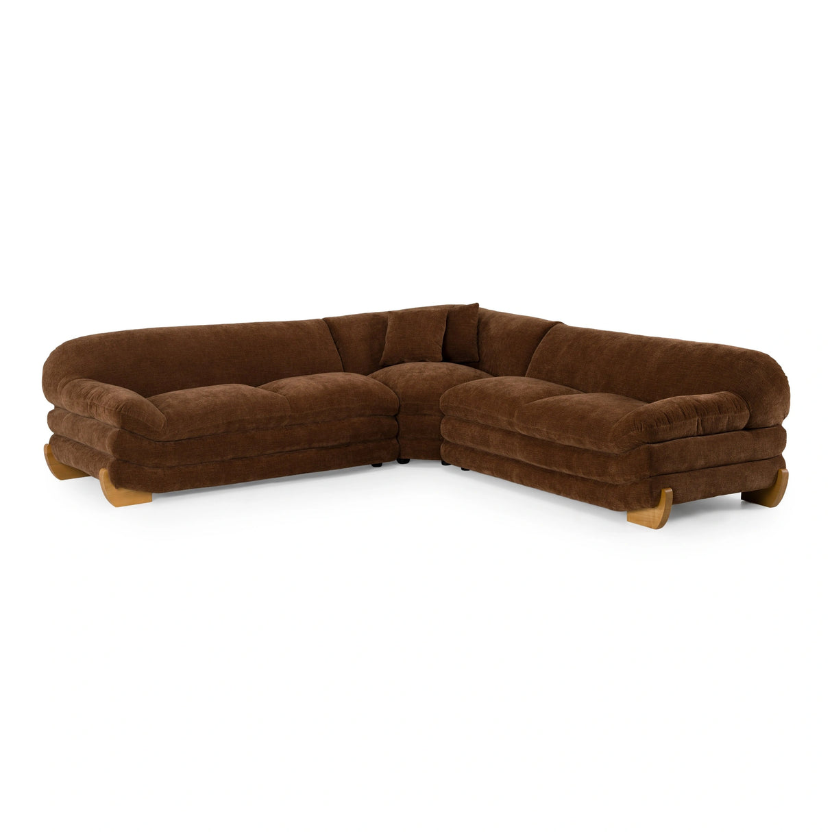 Crockett - Modern Brown Fabric Sectional Sofa
