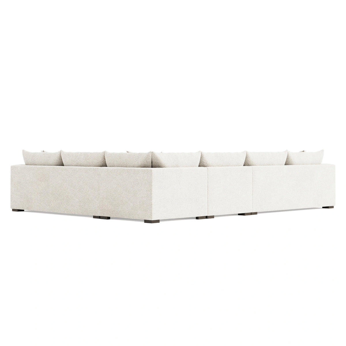 Helena Fabric Sectional Wood Foot