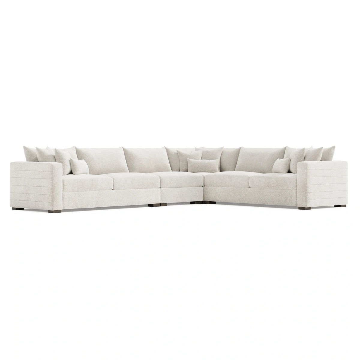Helena Fabric Sectional Wood Foot