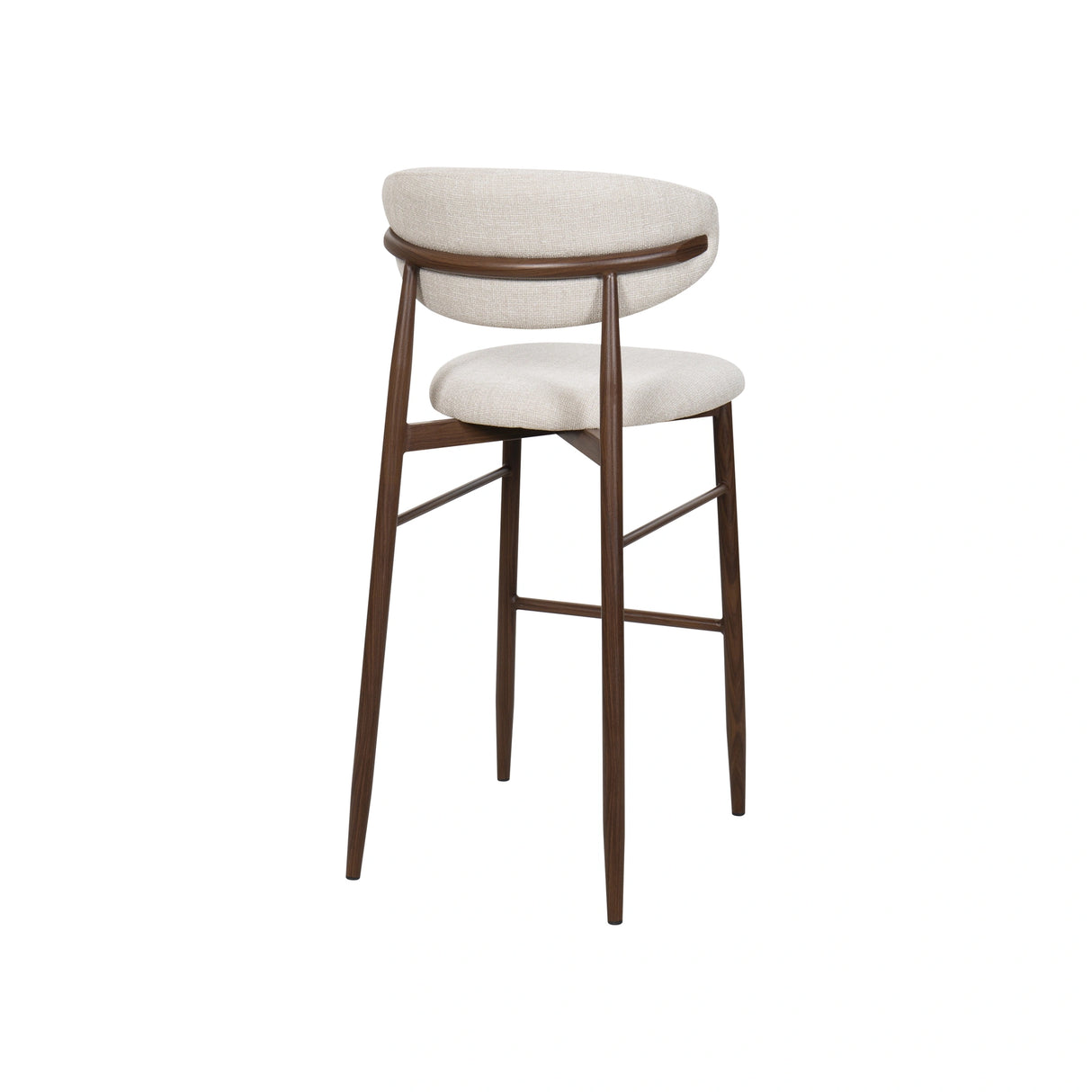 Royce Bar Chair W/Walnut Metal Frame- Beige (2 Per Carton)