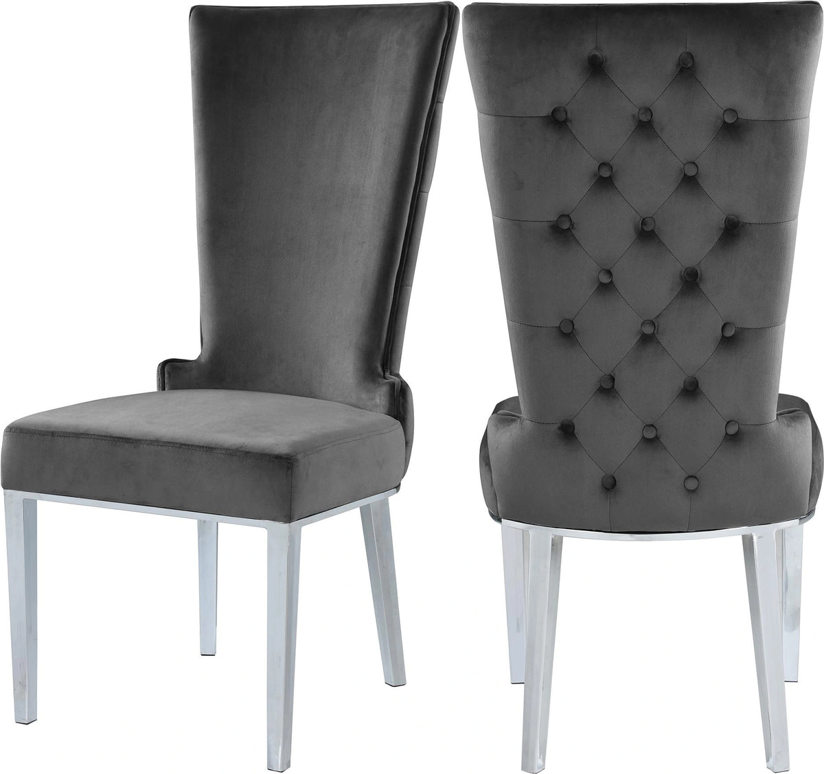 Serafina Grey Velvet Dining Chair