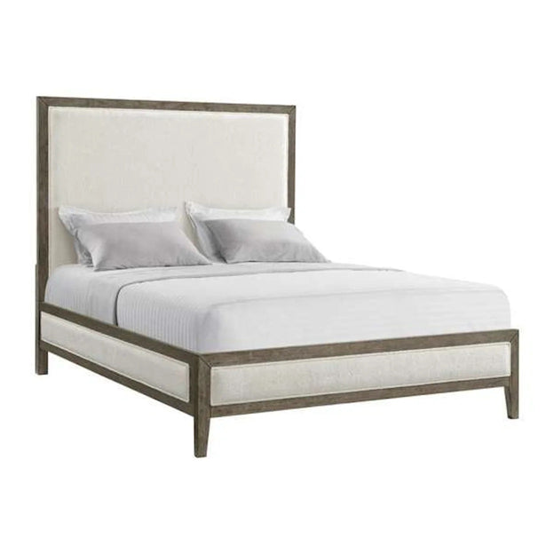 Elements International Versailles Queen Upholstered Panel Bed in Grey image