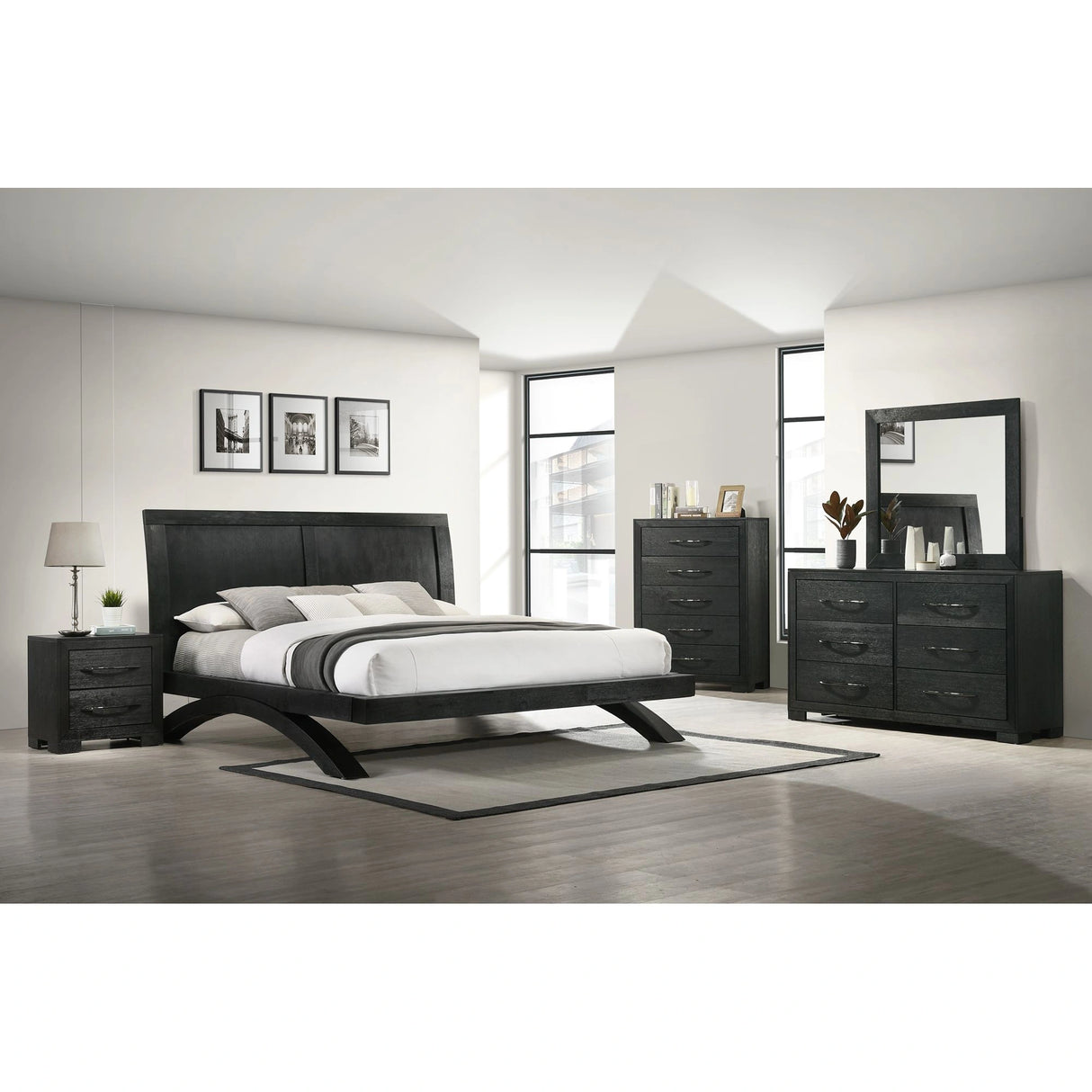 Allan Dresser & Mirror Set in Black