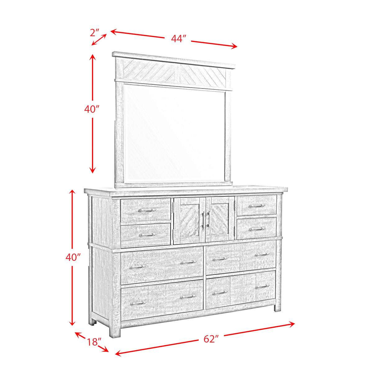 Jax Dresser & Mirror Set in Cherry