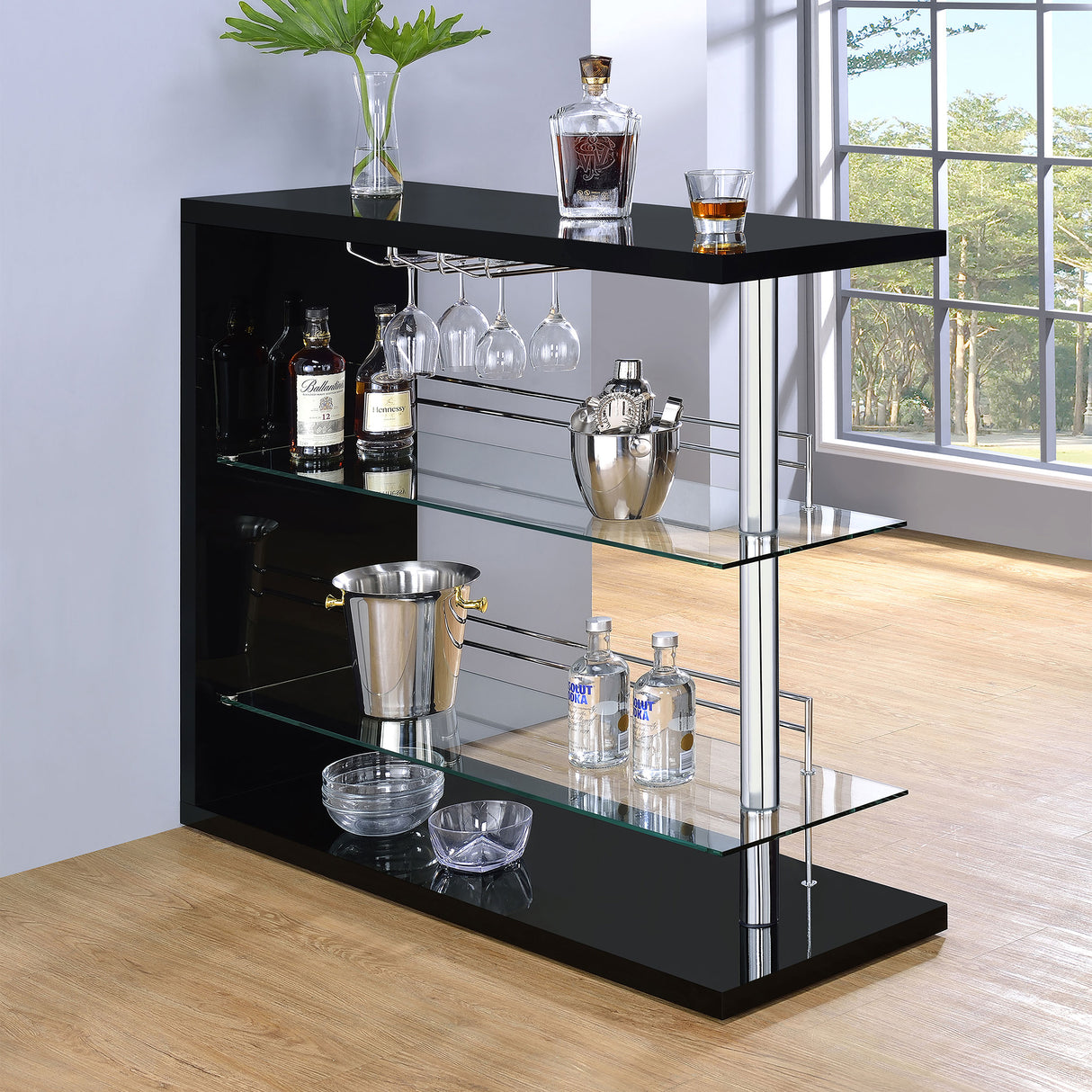 Prescott Bar Shelf - galleria furniture outlet