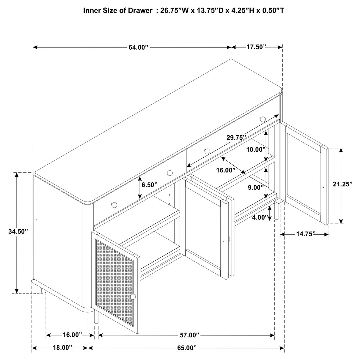 Arini Sideboard - galleria furniture outlet