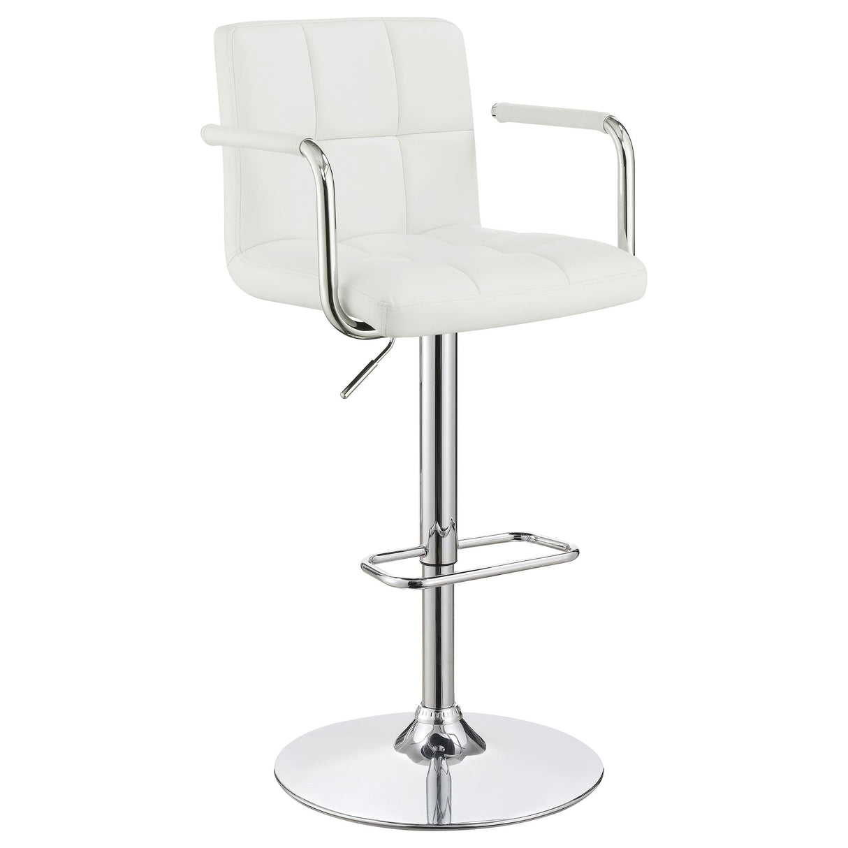 Palomar Adjustable Height Bar Stool White and Chrome