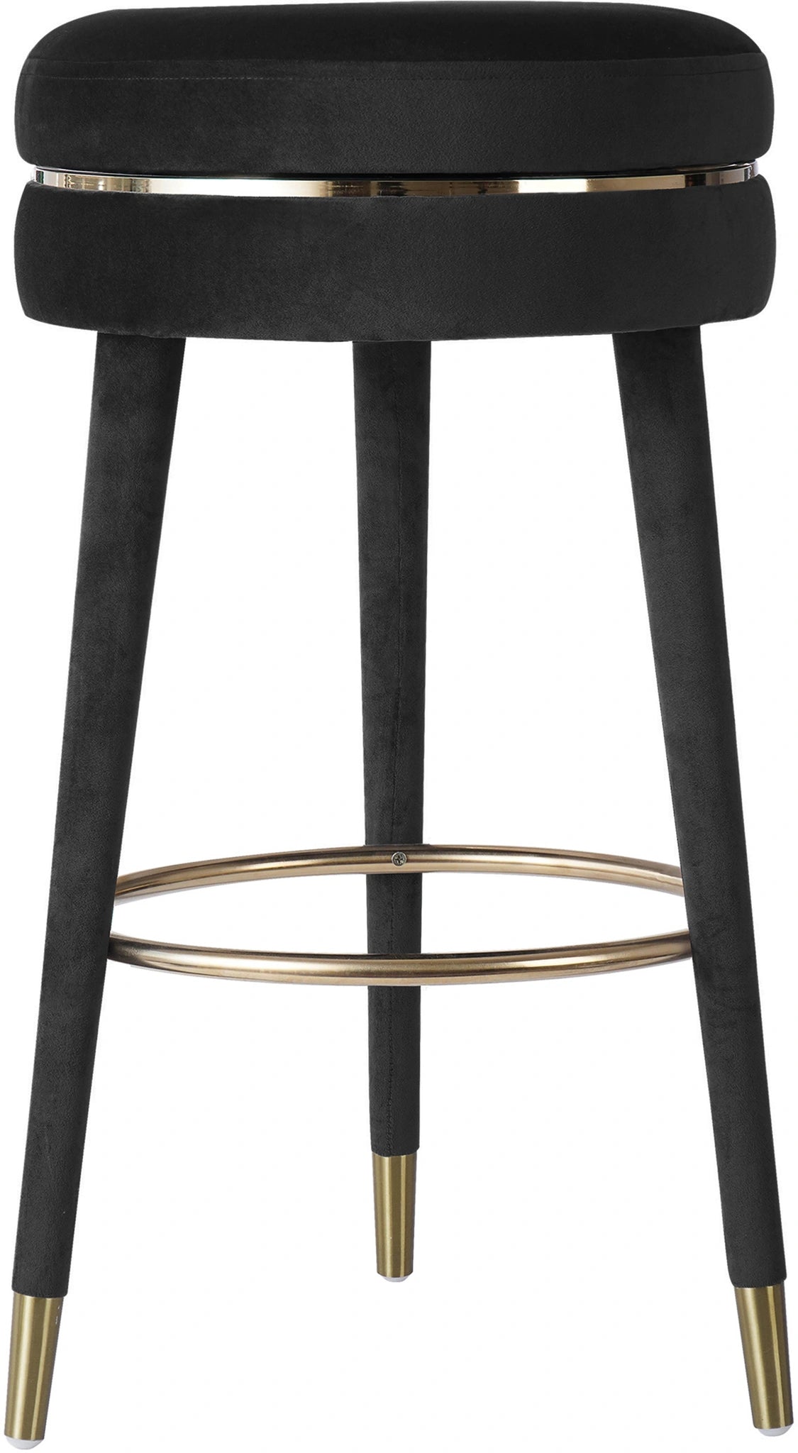 Coral Black Velvet Bar Stool