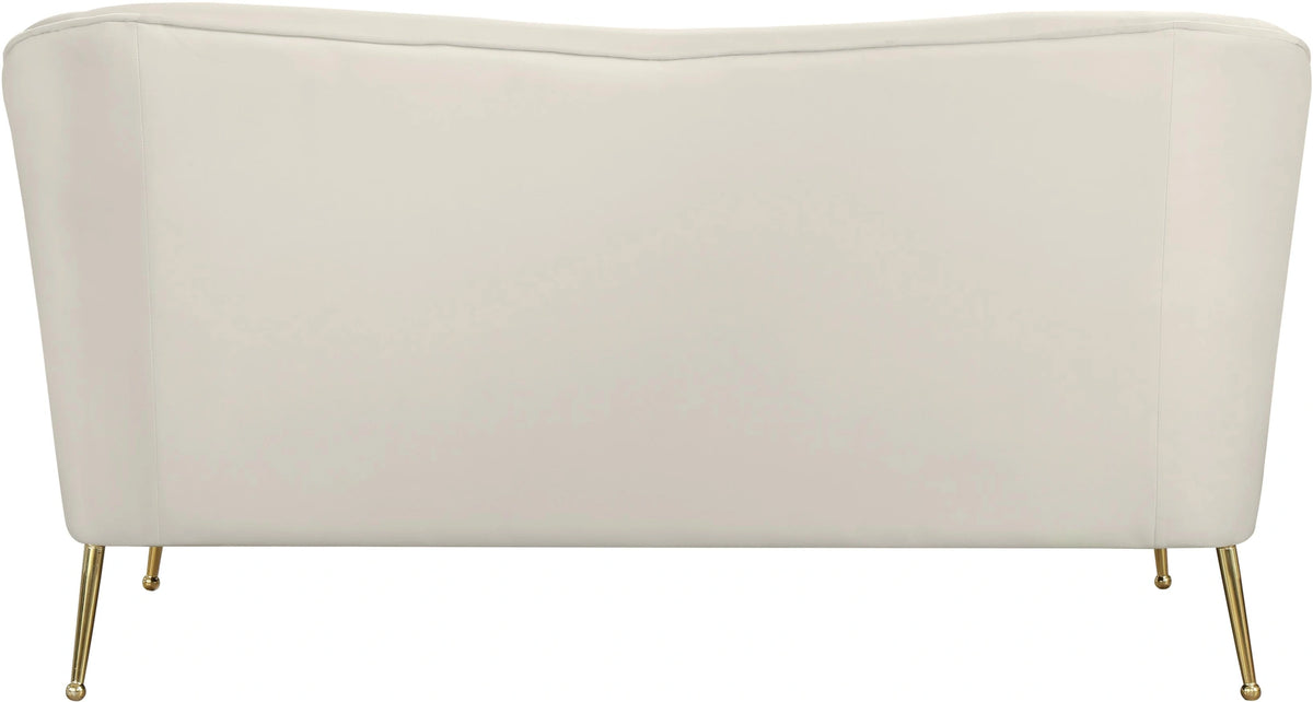 Hermosa Cream Velvet Loveseat