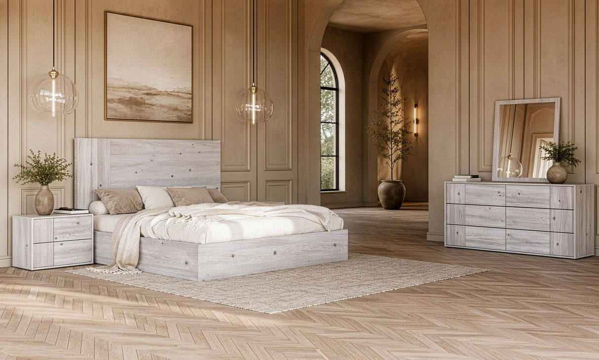 Asus - Modern Italian White Bed