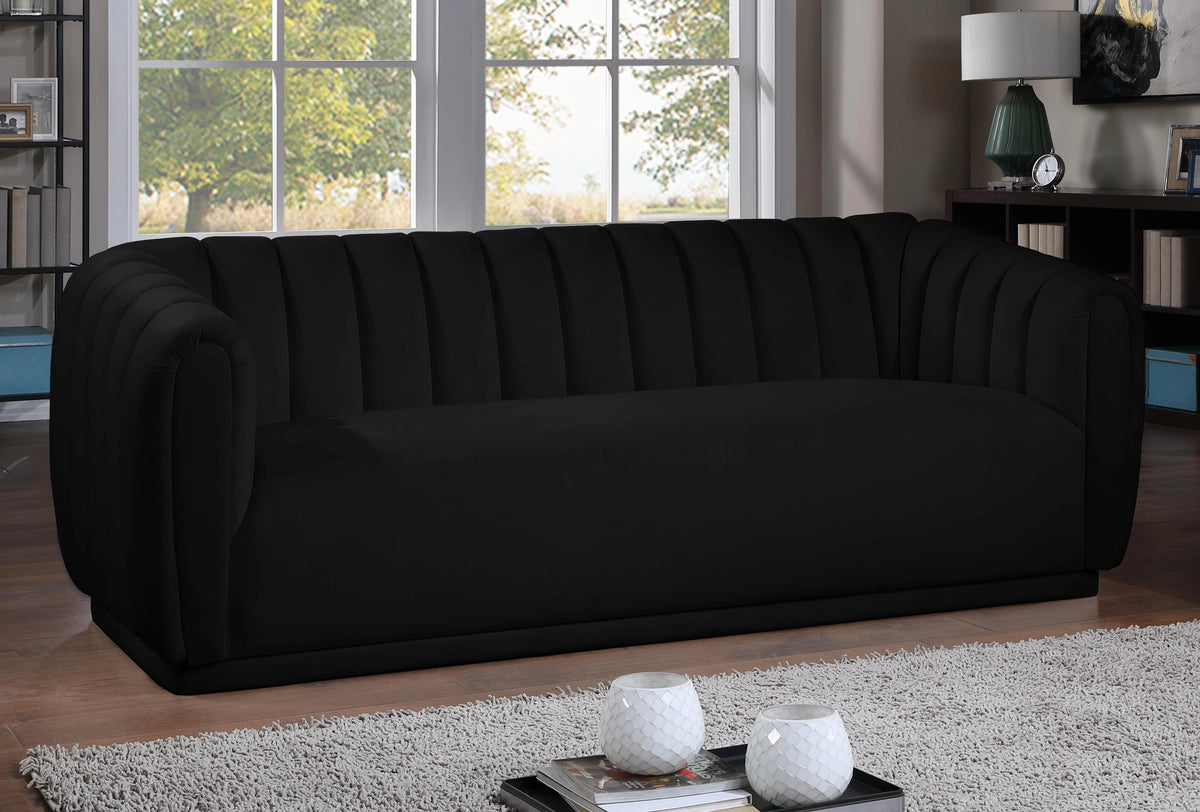 Dixie Black Velvet Sofa