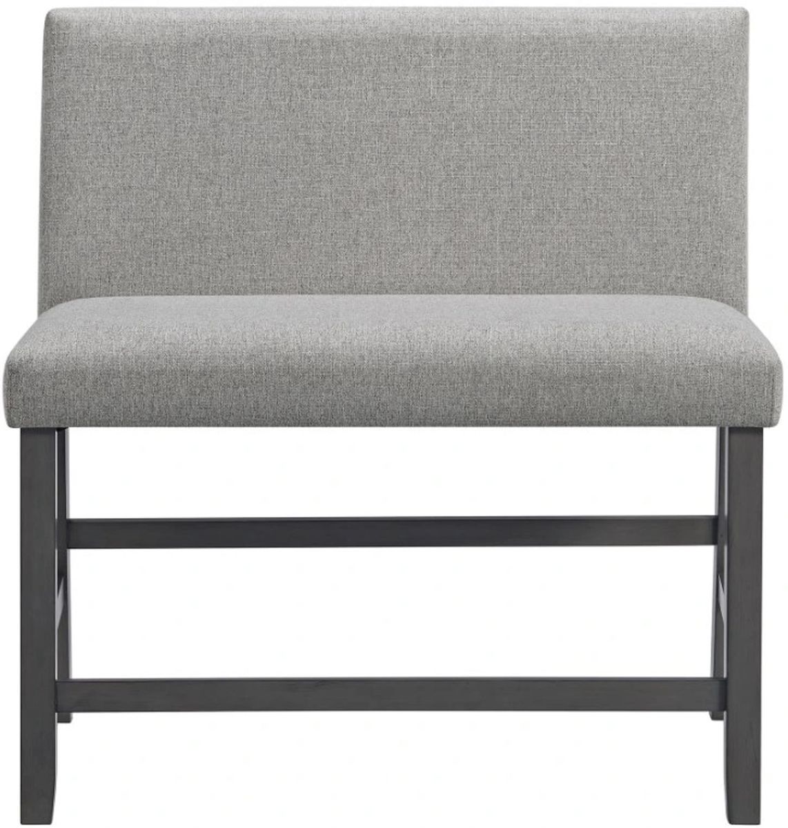 Elements International Seneca Counter Height Dining Bench with Back in Grey