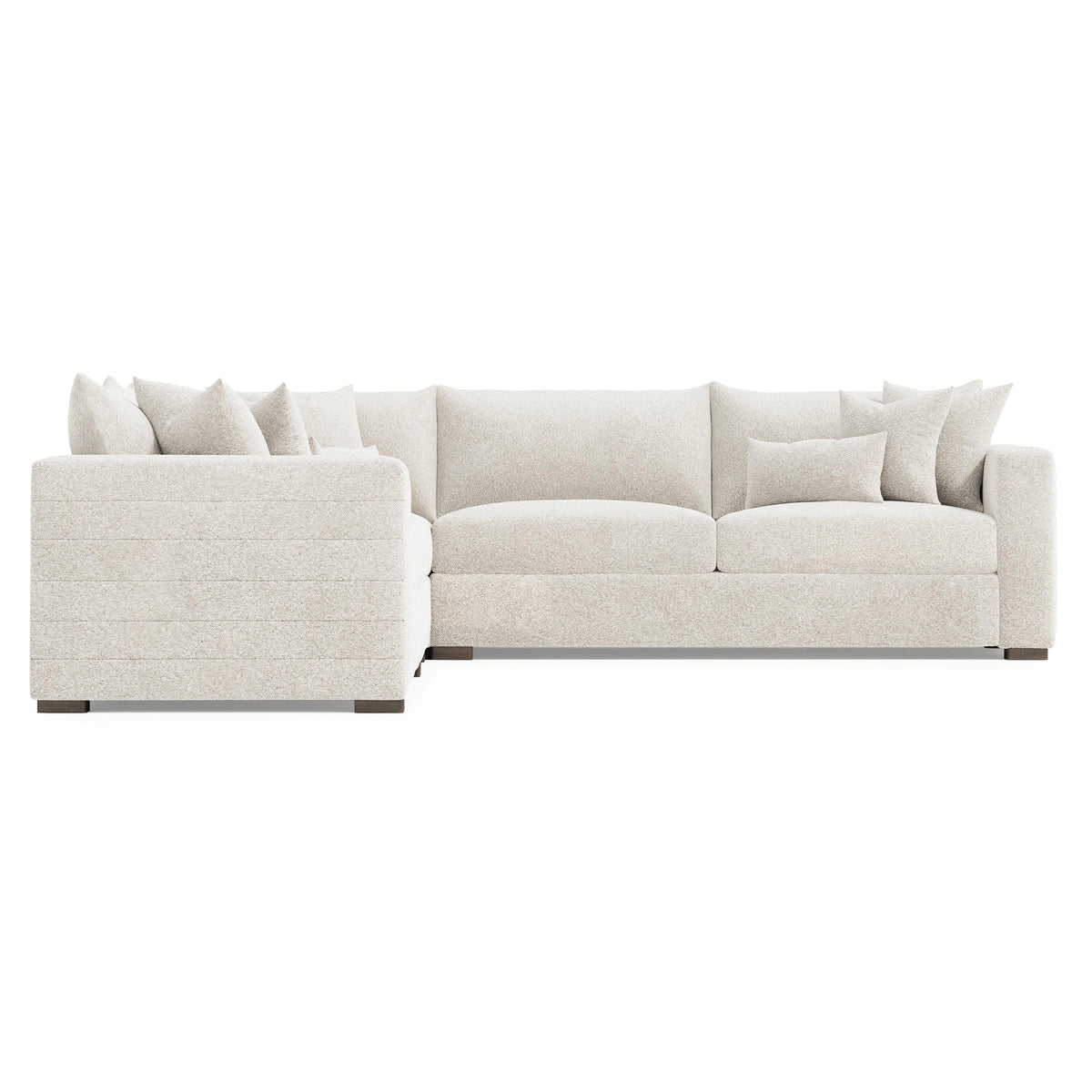 Helena Fabric Sectional Wood Foot