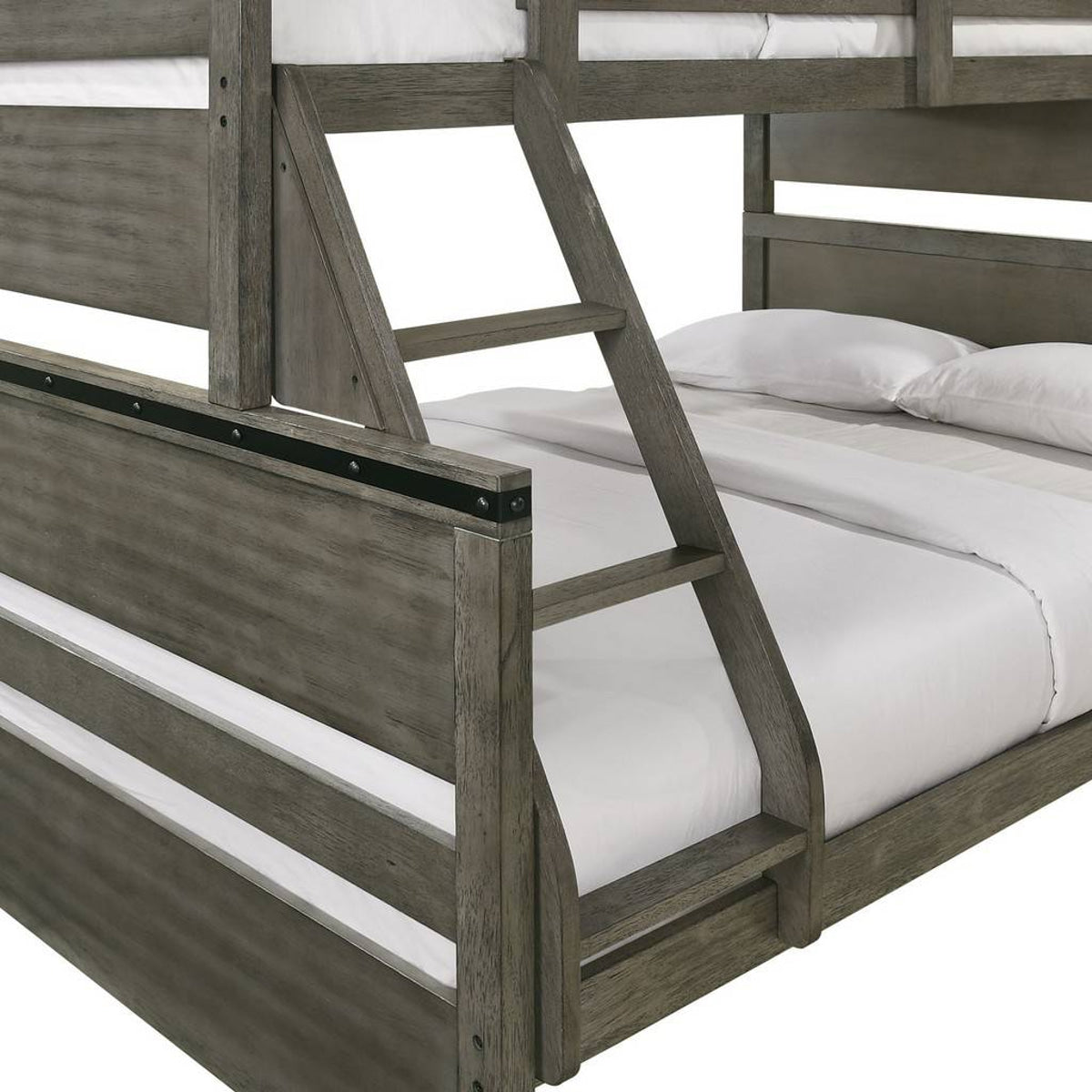 Elements International Wade Twin over Full Bunk Bed in Gray