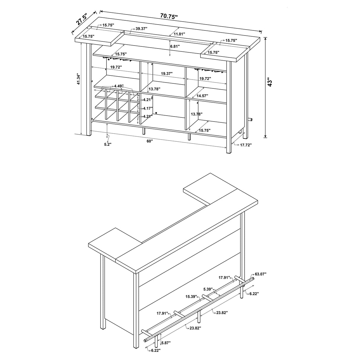 Bellemore Home Bar - galleria furniture outlet