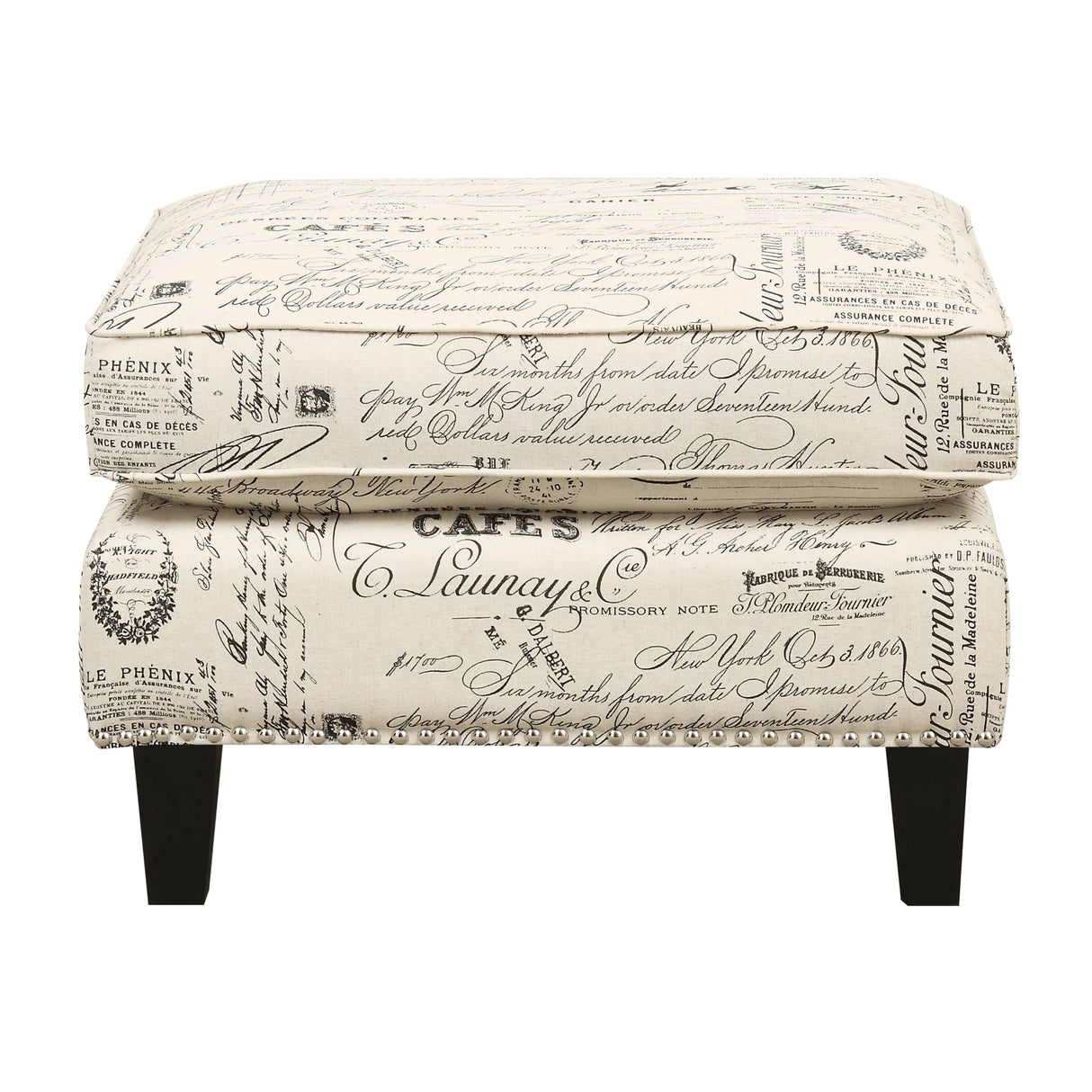 Erica 497 Ottoman W/Chrome Nail French Script (ISTA 3)