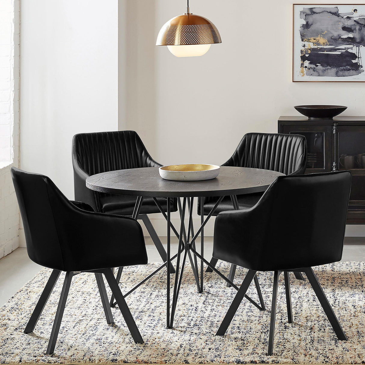 Arika Swivel Dining Arm Chair - galleria furniture outlet
