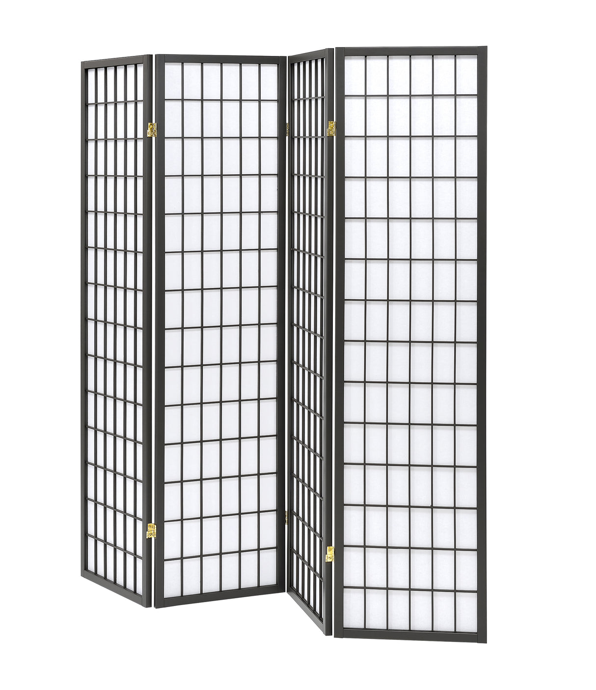 Roberto 4-panel Folding Screen Dark Grey and White