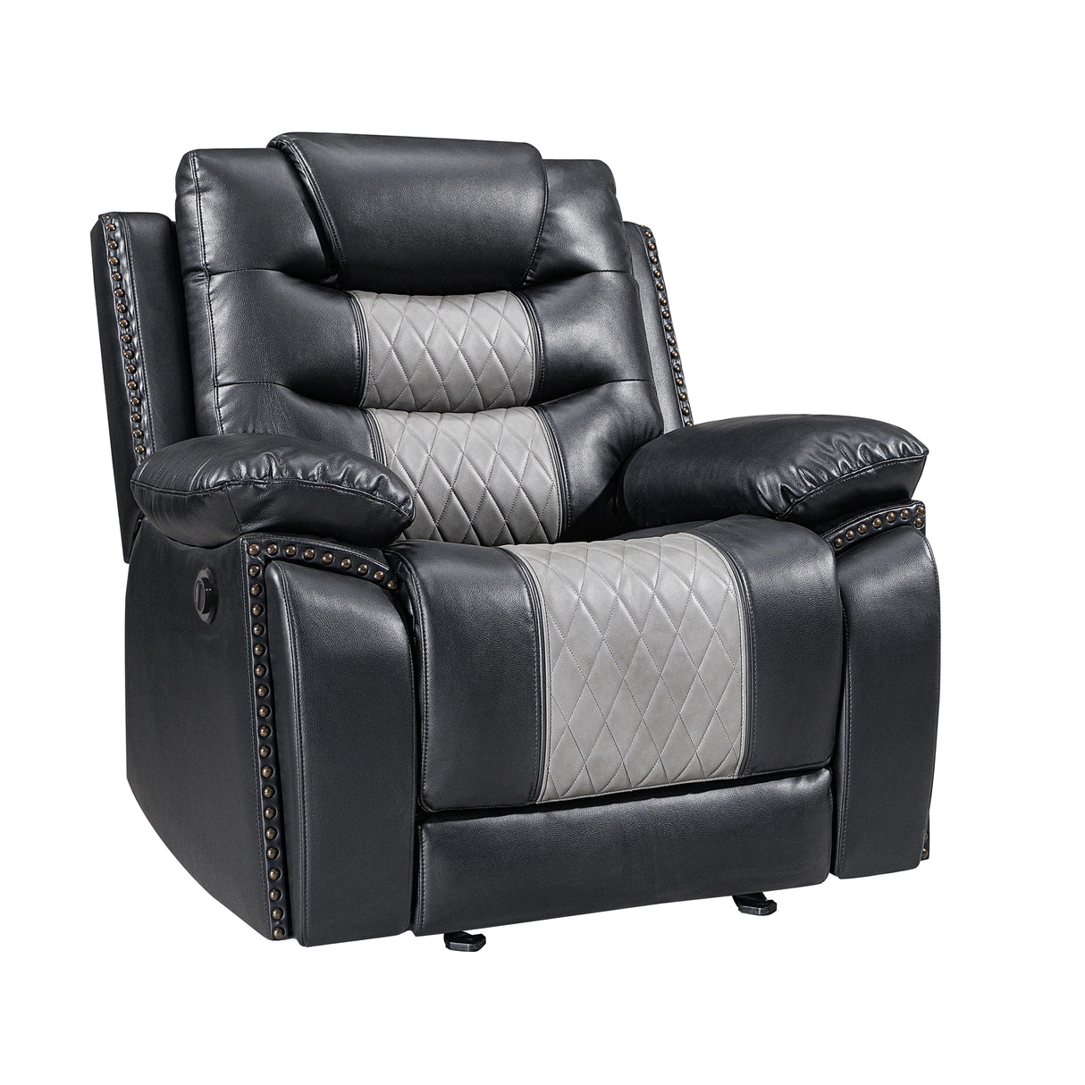 Nikko Glider Recliner W/Pwr Fr-Black/Gray