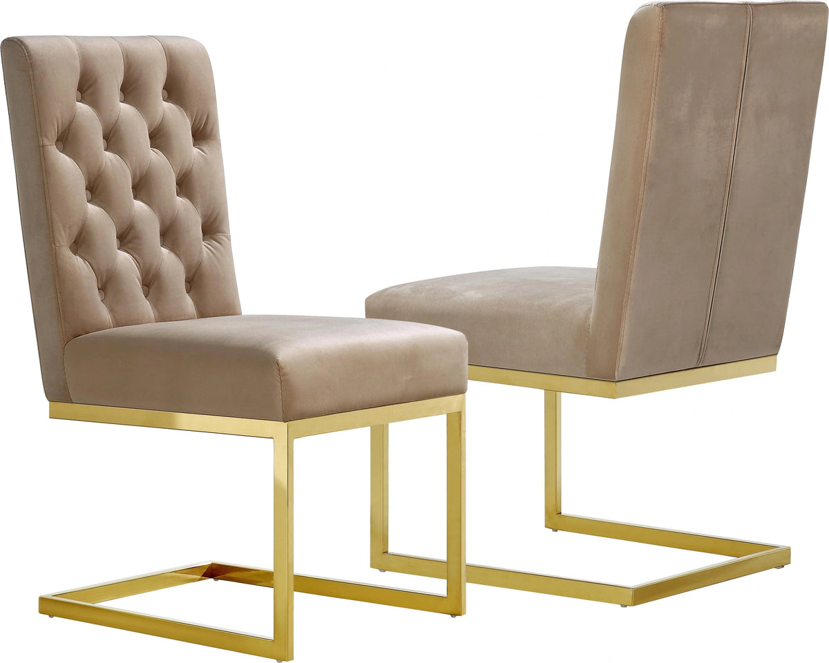 Cameron Beige Velvet Dining Chair