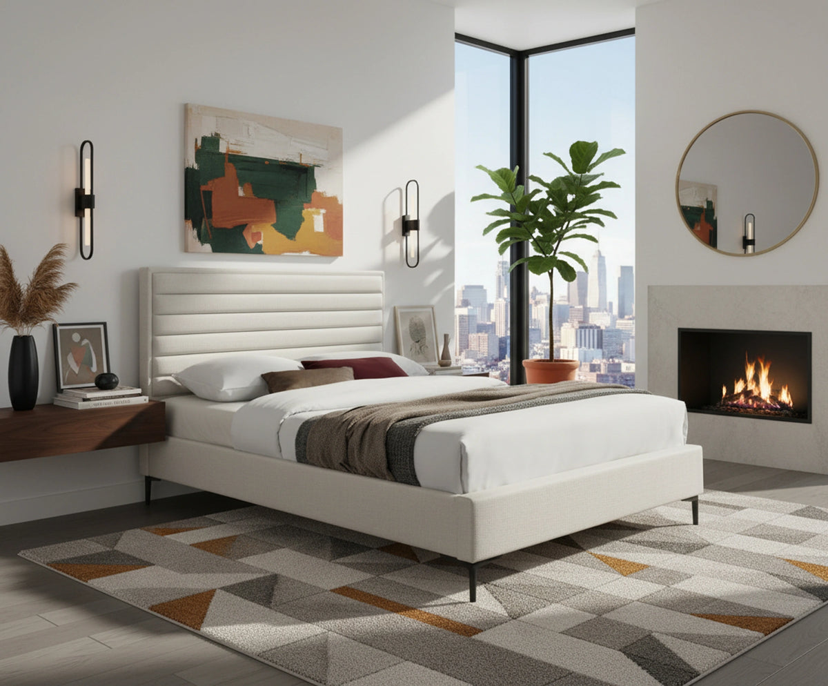 Hunter Cream Linen King Bed