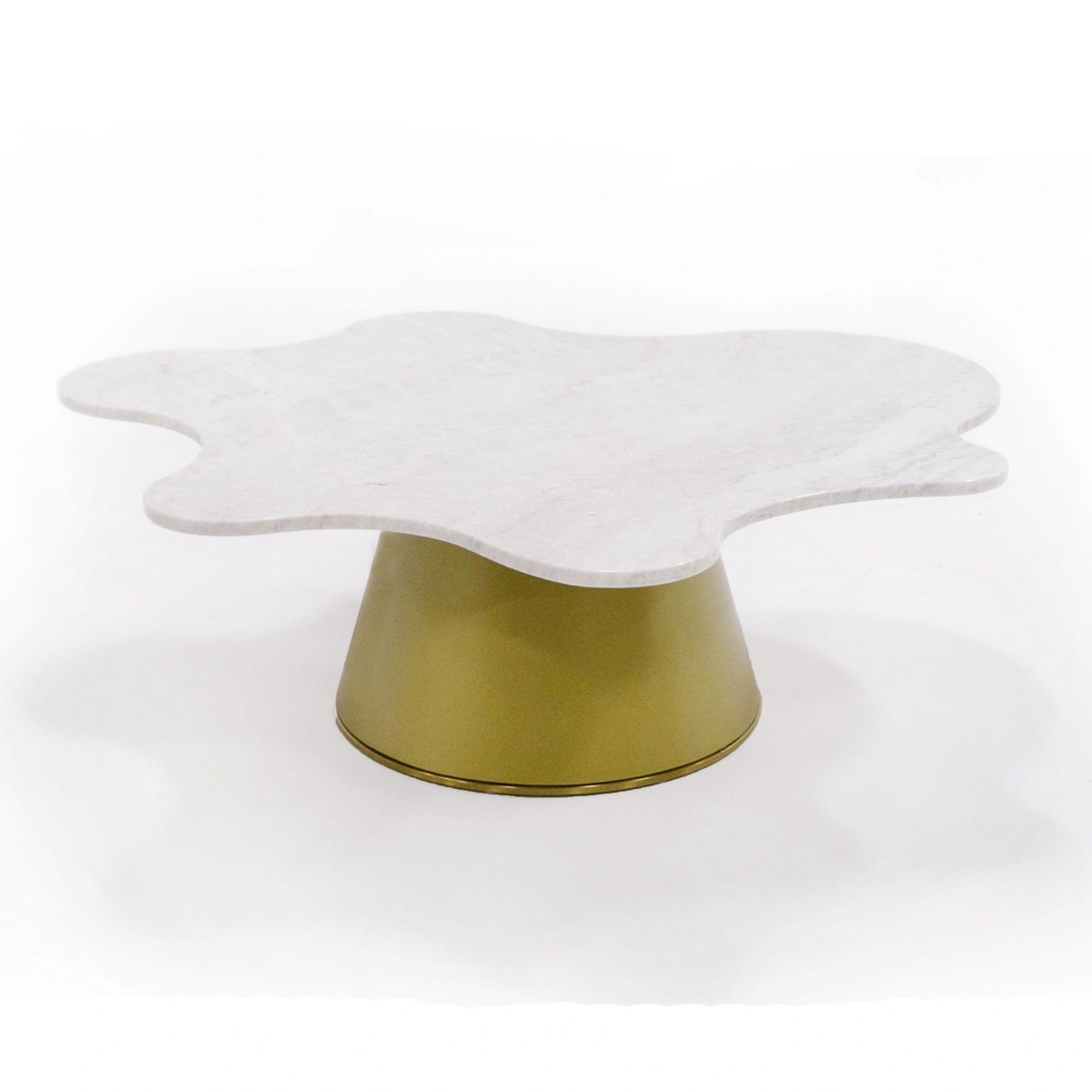 Gabbro - Glam White Marble + Gold Nesting Coffee Table Set