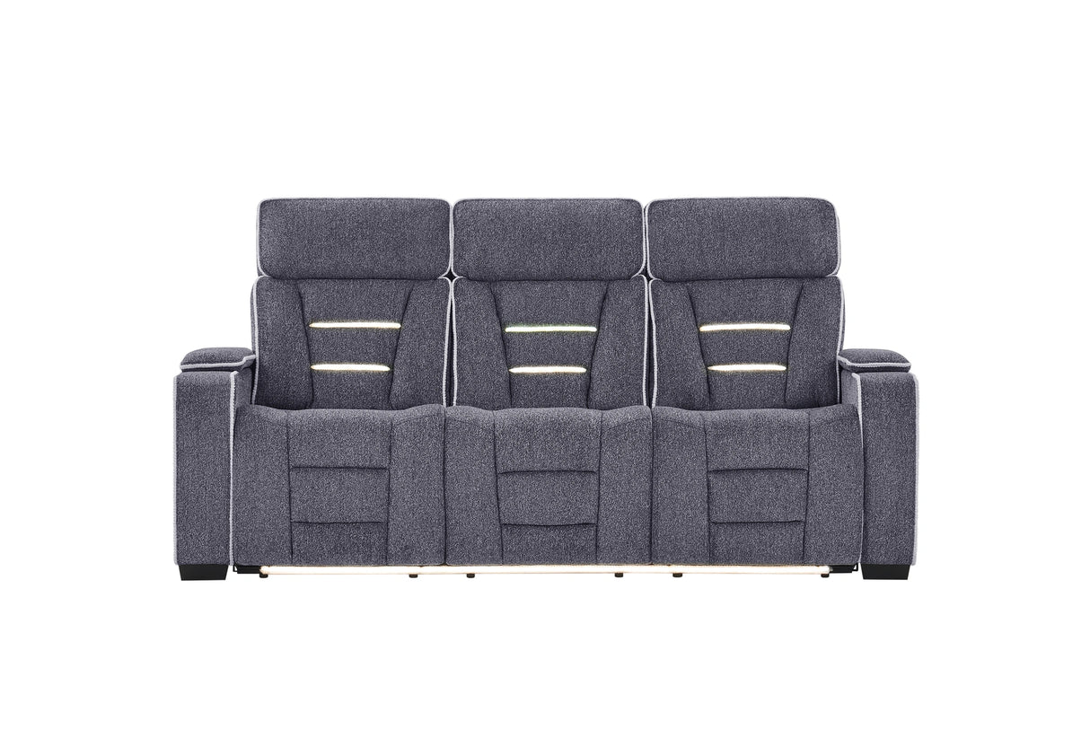 U1895 Grey P2 Reclining Sofa with IS and LED