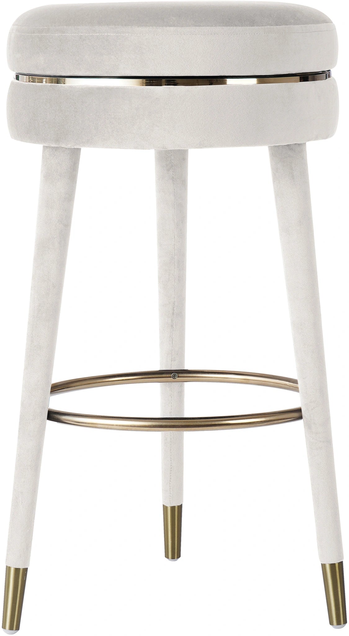 Coral Cream Velvet Bar Stool