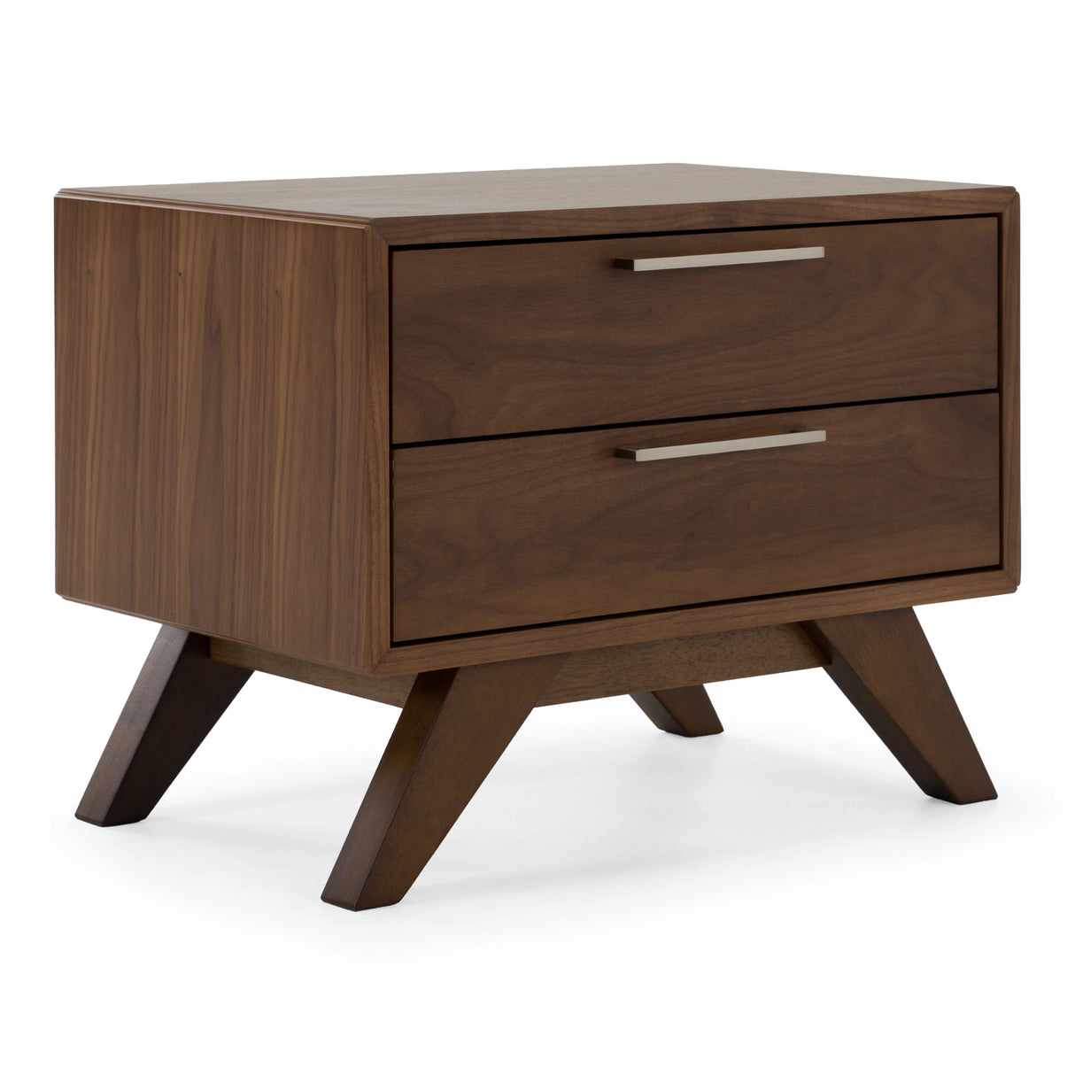 Lambert + Soria - Modern Burnt Orange Fabric + Walnut 4-Piece Bedroom Set