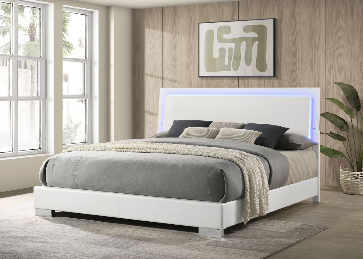 Felicity Panel Bed with LED Lighting - galleria furniture outlet