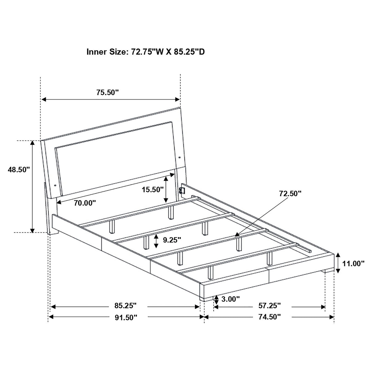 Felicity Panel Bed with LED Lighting