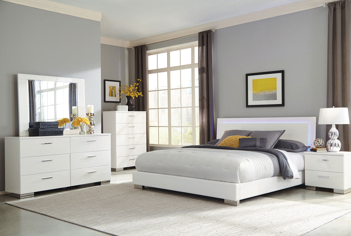 Felicity Panel Bed with LED Lighting - galleria furniture outlet