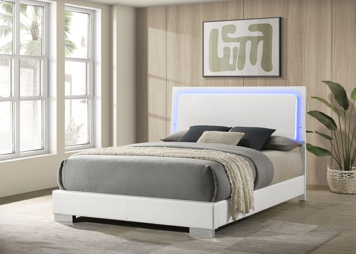 Felicity Panel Bed with LED Lighting - galleria furniture outlet