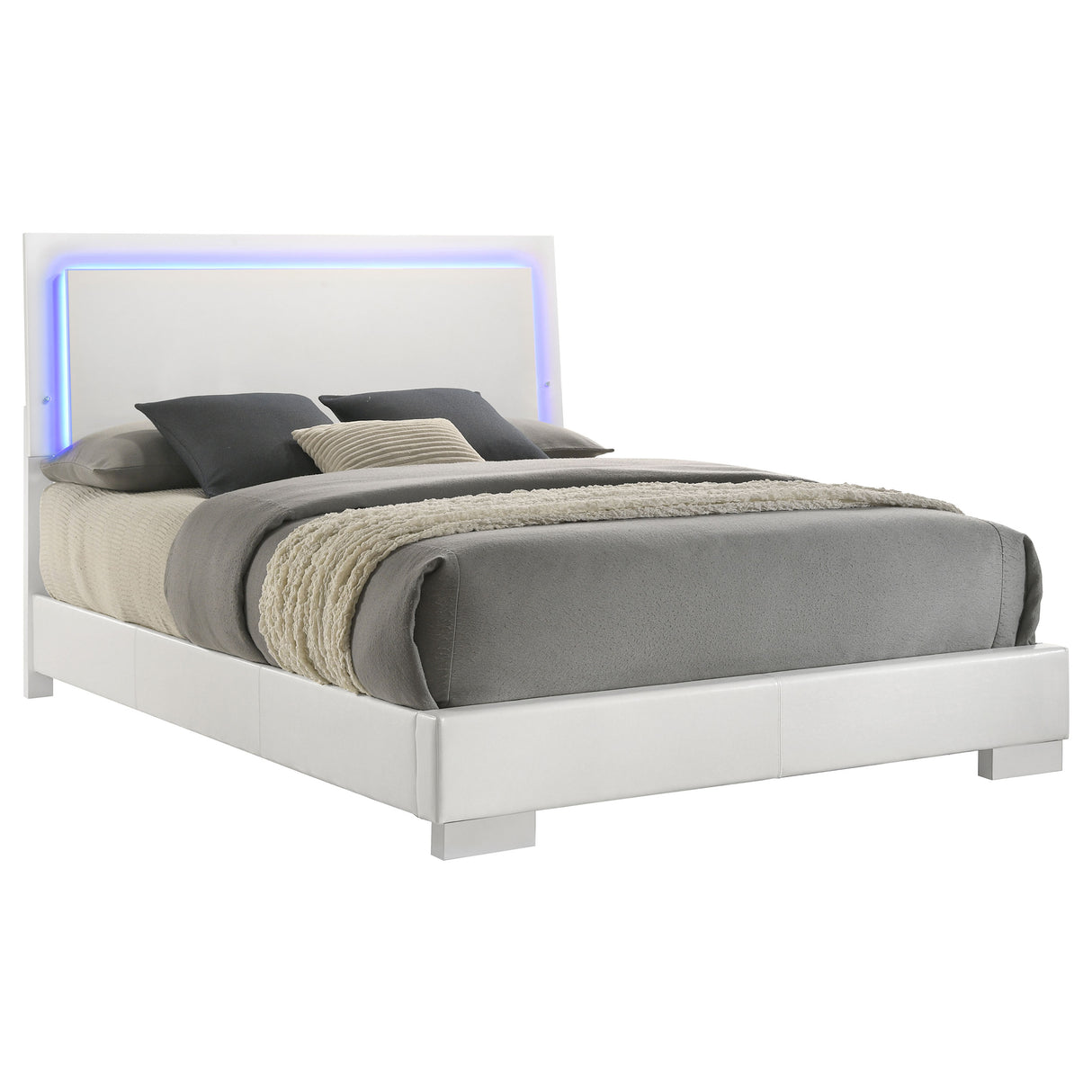 Felicity Panel Bed with LED Lighting - galleria furniture outlet