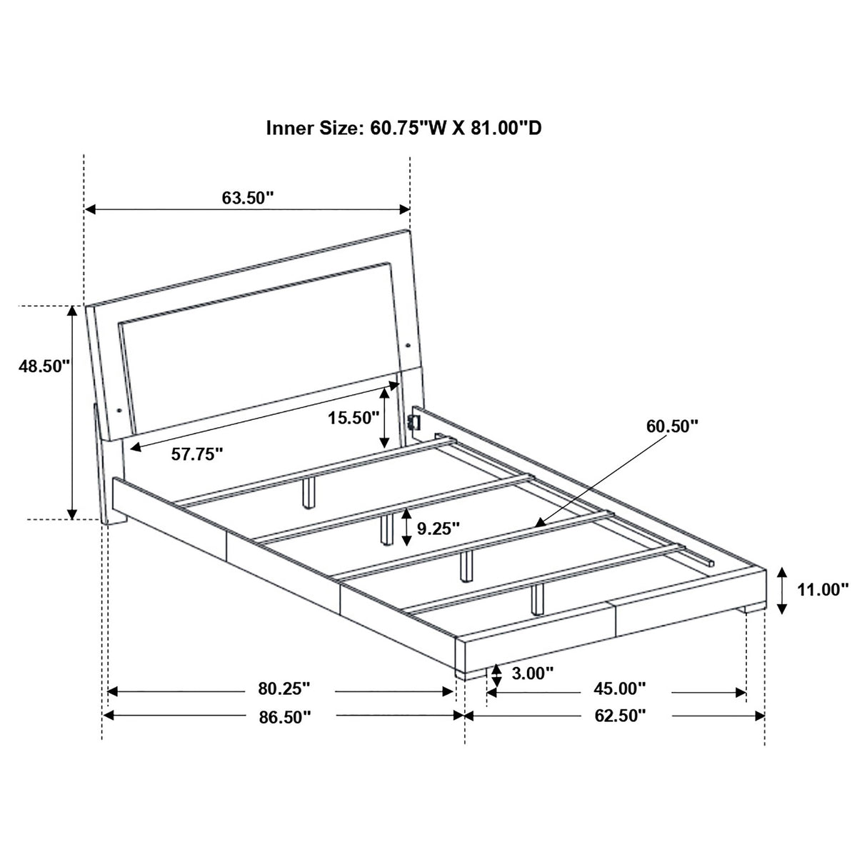 Felicity Panel Bed with LED Lighting