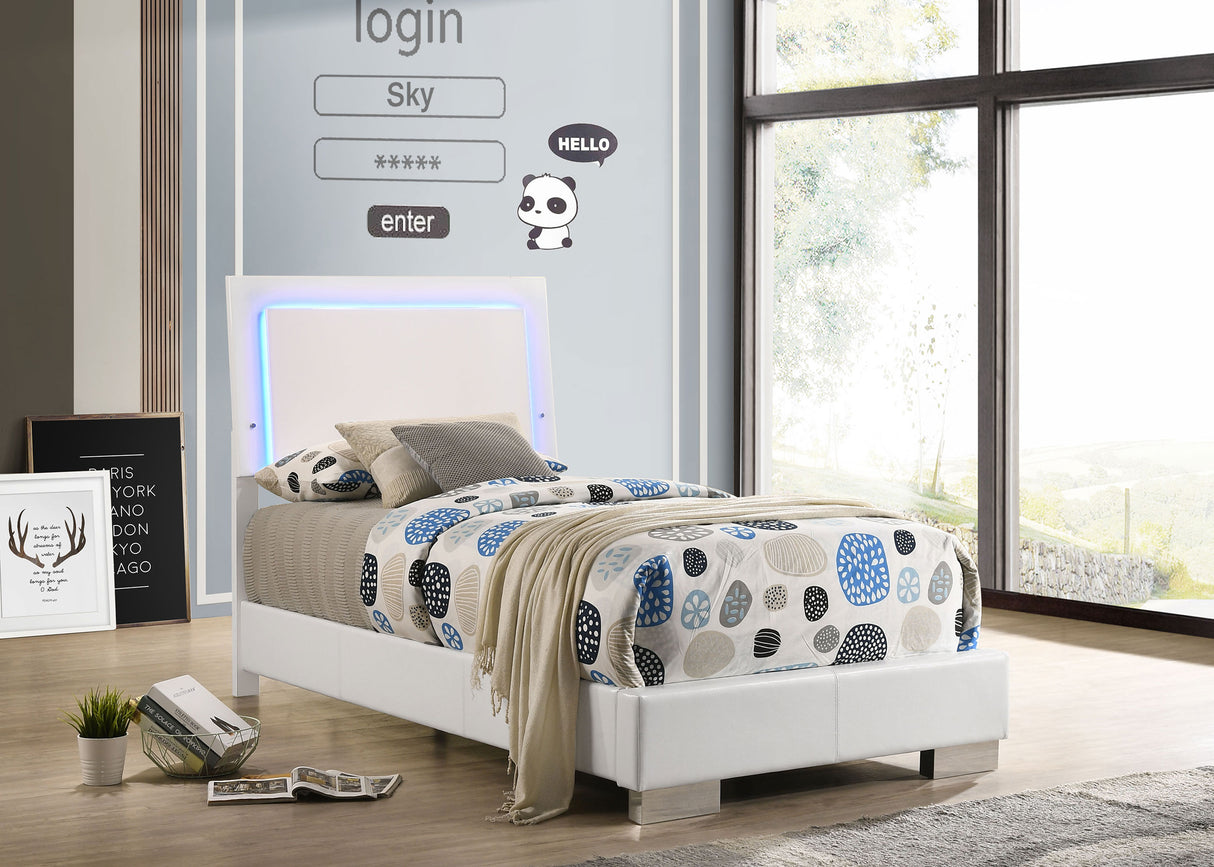 Felicity Panel Bed with LED Lighting - galleria furniture outlet