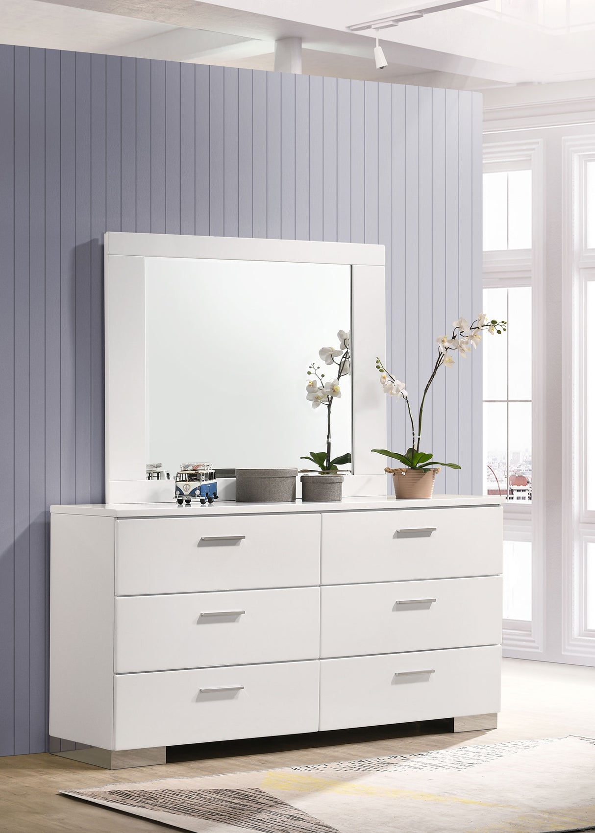 Felicity Dresser with Mirror - galleria furniture outlet