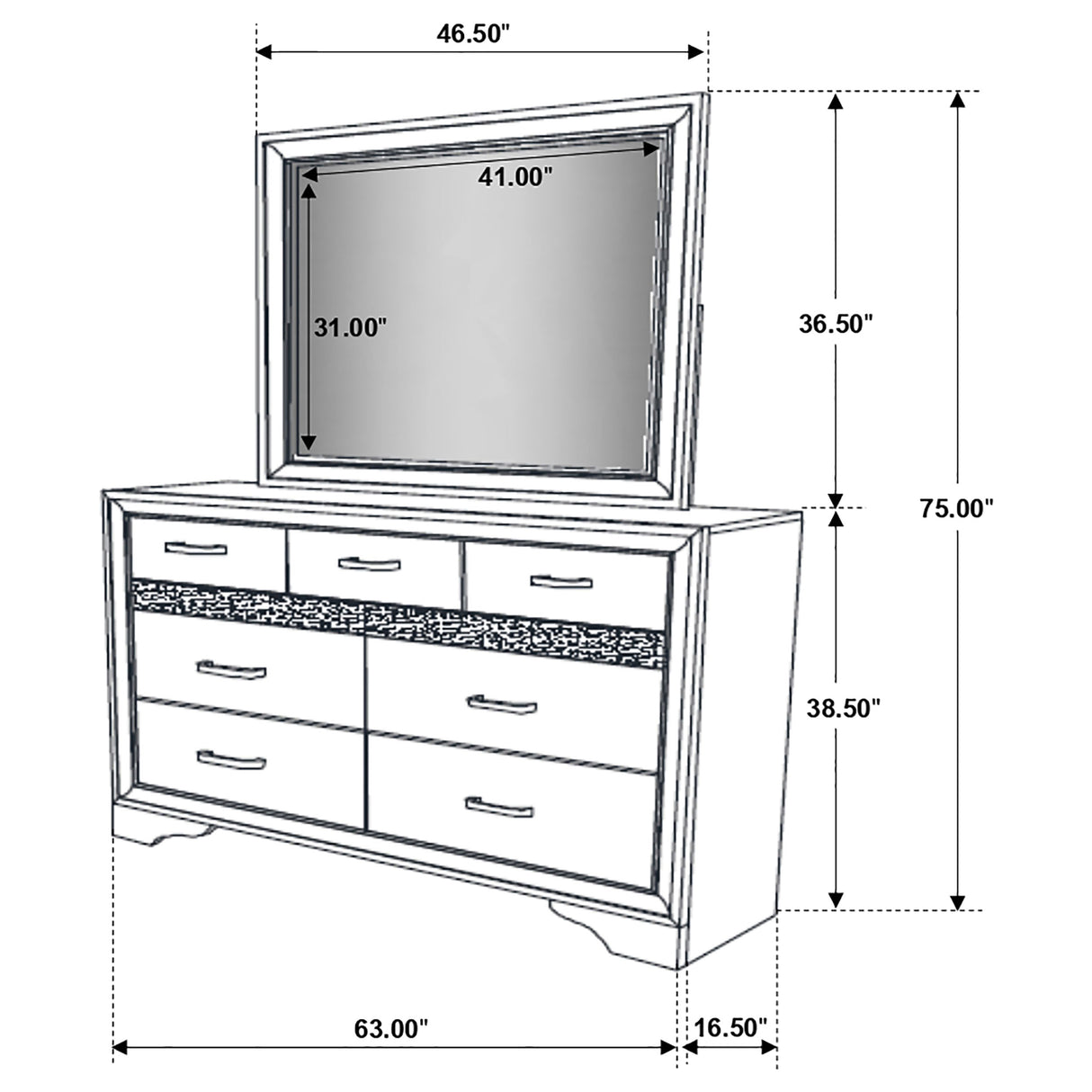Miranda Dresser with Mirror - galleria furniture outlet