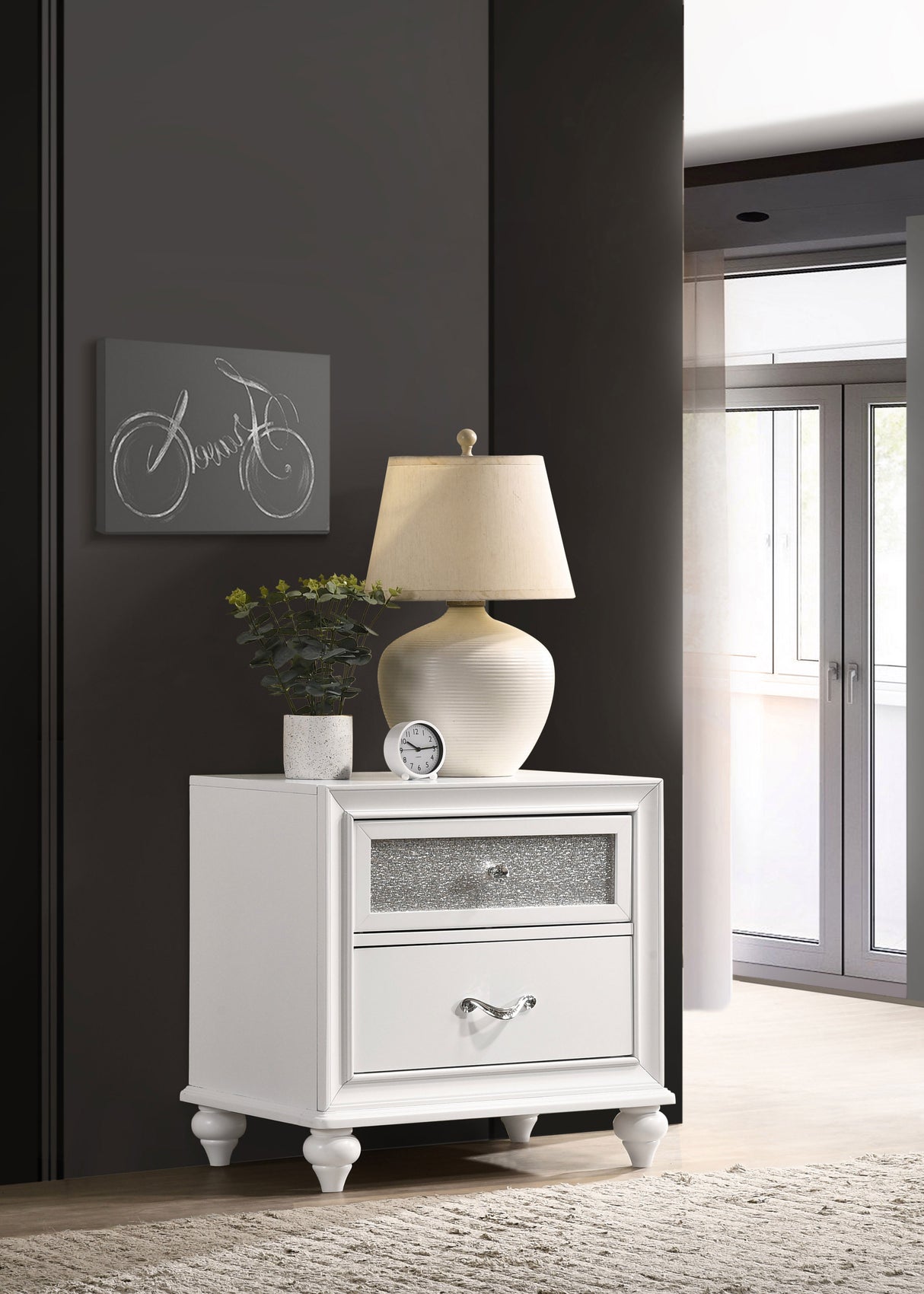 Barzini Nightstand - galleria furniture outlet