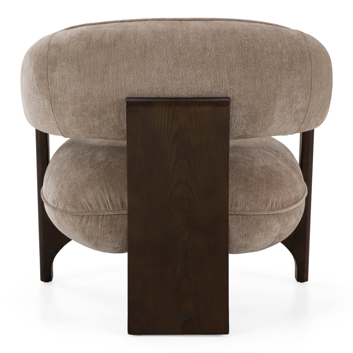 Kirby - Modern Tan Fabric + Brown Oak Accent Chair
