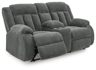 Observation Power Reclining Loveseat with Console - galleria furniture outlet