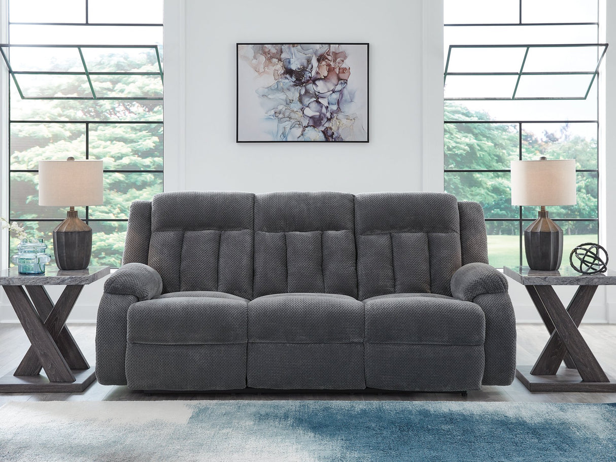 Observation Power Reclining Sofa with Drop Down Table - galleria furniture outlet