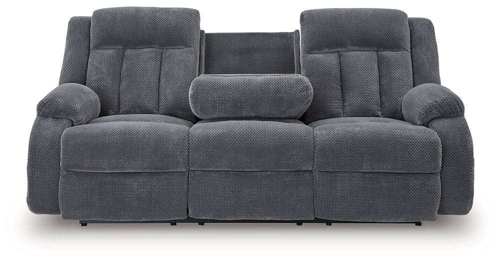 Observation Power Reclining Sofa with Drop Down Table - galleria furniture outlet