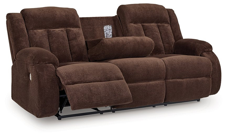 Observation Power Reclining Sofa with Drop Down Table - galleria furniture outlet