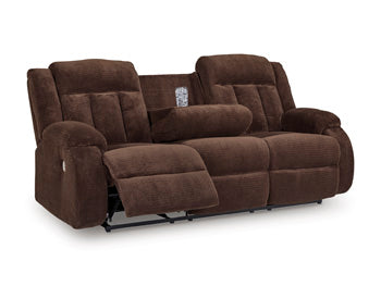 Observation Power Reclining Sofa with Drop Down Table - galleria furniture outlet